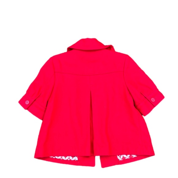 Sz L-tulle brand red swing style coat with front pockets (see description) - Picture 3 of 8